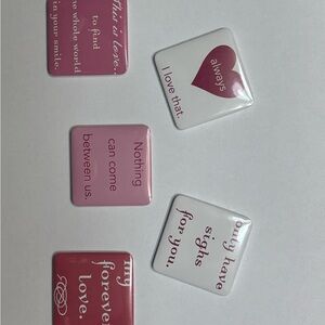 Romantic Quote Magnets Set - Pink and White